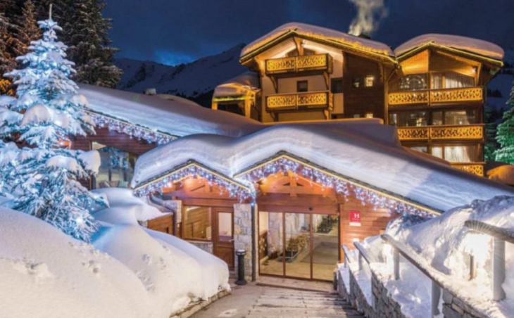 Les Sherpas Hotel, Courchevel, External Night